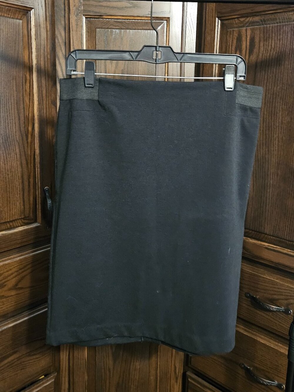 Grace Elements Black Pencil Skirt Womens Large Stretch Career Work Office